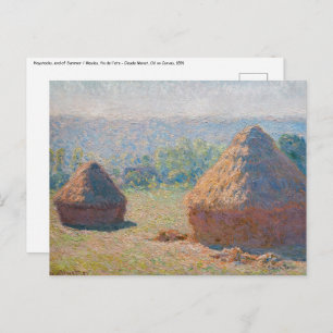 Claude Monet - Hystacks, Ende des Sommers Postkarte