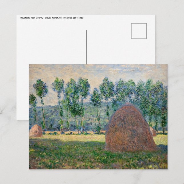 Claude Monet - Hystacks in der Nähe von Giverny Postkarte (Vorne/Hinten)