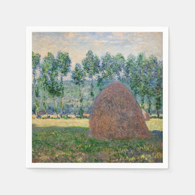Claude Monet - Hystacks in der Nähe von Giverny Serviette (Vorderseite)