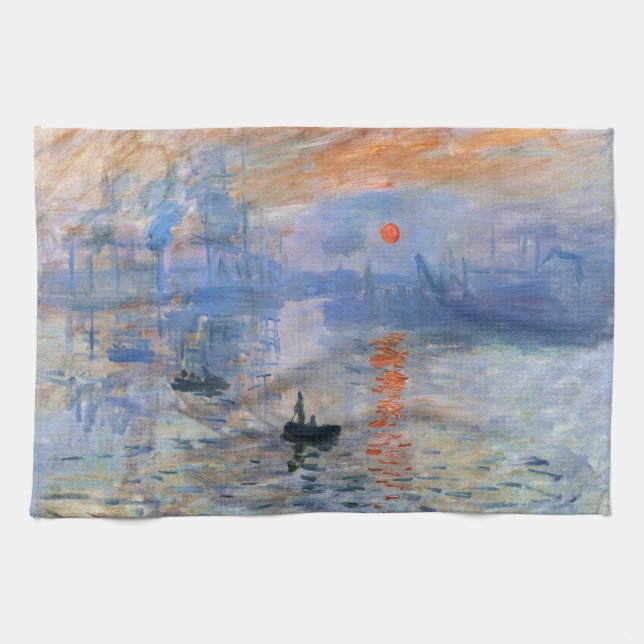 Claude Monet Impression soleil levant 1872 Hafen K Geschirrtuch (Horizontal)