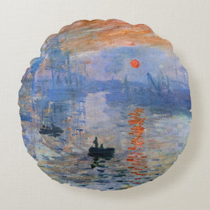 Claude Monet Impression Sonnenaufgang 1872 Hafen K Rundes Kissen
