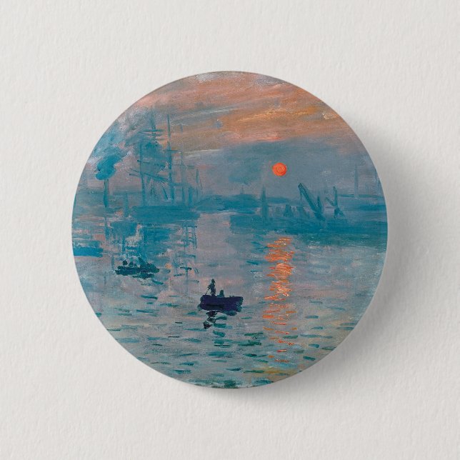 Claude Monet Impression Sonnenaufgang Französisch Button (Vorderseite)
