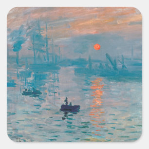 Claude Monet Impression Sonnenaufgang Französisch Quadratischer Aufkleber