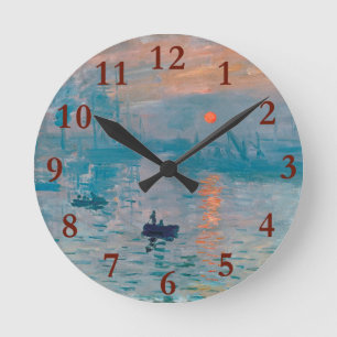 Claude Monet Impression Sonnenaufgang Französisch Runde Wanduhr