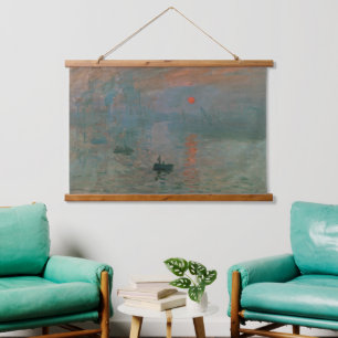 Claude Monet Impression Sonnenaufgang Kunstdruck Wandteppich Mit Holzrahmen