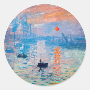 Claude Monet - Impression, Sonnenaufgang Runder Aufkleber