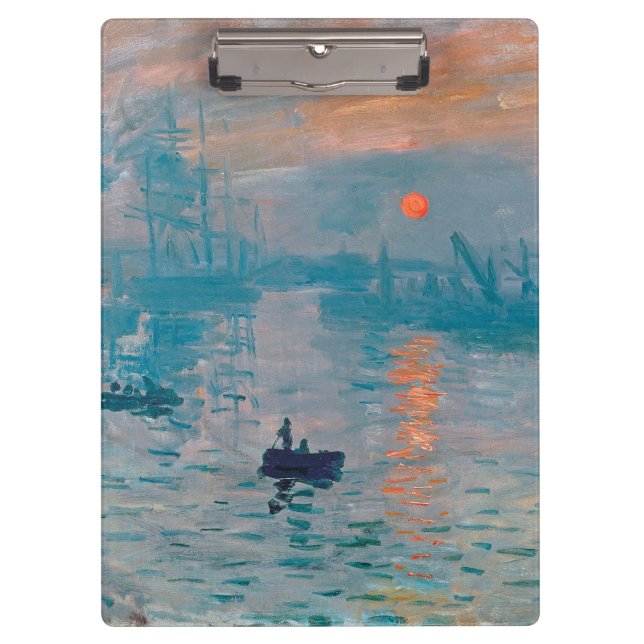Claude Monet Impression Sunrise French Klemmbrett (Vorderseite)
