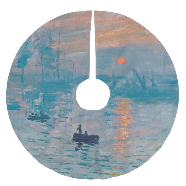 Claude Monet Impression Sunrise French Polyester Weihnachtsbaumdecke (Vorderseite)