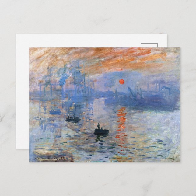 Claude Monet Impression Sunrise Klassische Malerei Postkarte (Vorne/Hinten)