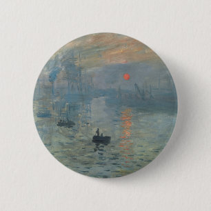 Claude Monet Impression Sunrise Soleil Levant Button