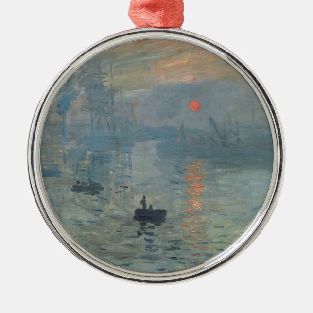 Claude Monet Impression Sunrise Soleil Levant Ornament Aus Metall (Vorne)