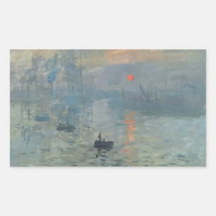 Claude Monet Impression Sunrise Soleil Levant Rechteckiger Aufkleber