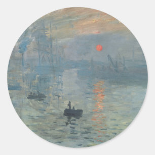 Claude Monet Impression Sunrise Soleil Levant Runder Aufkleber