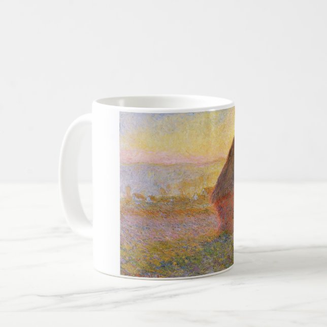 Claude Monet Impressionist Painting Graystaks I Kaffeetasse (Vorderseite Links)