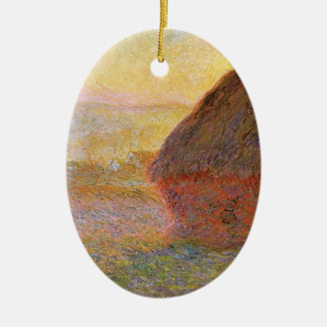 Claude Monet Impressionist Painting Graystaks I Keramik Ornament (Vorne)