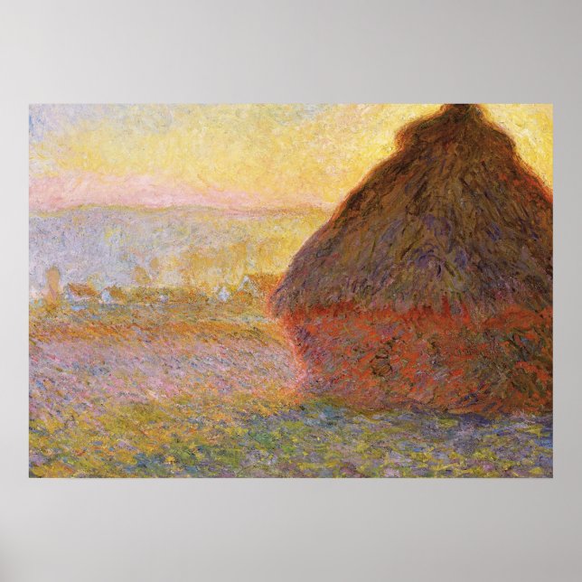 Claude Monet Impressionist Painting Graystaks I Poster (Vorne)