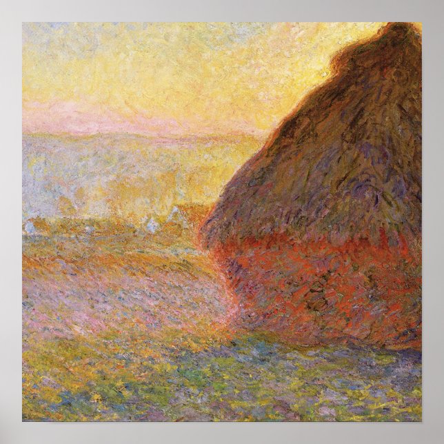 Claude Monet Impressionist Painting Graystaks I Poster (Vorne)