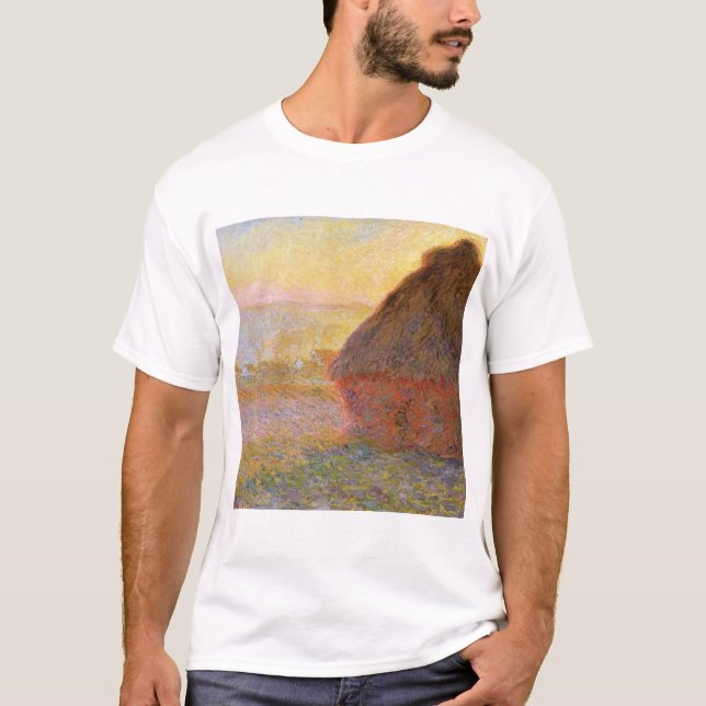 Claude Monet Impressionist Painting Graystaks I T-Shirt (Vorderseite)