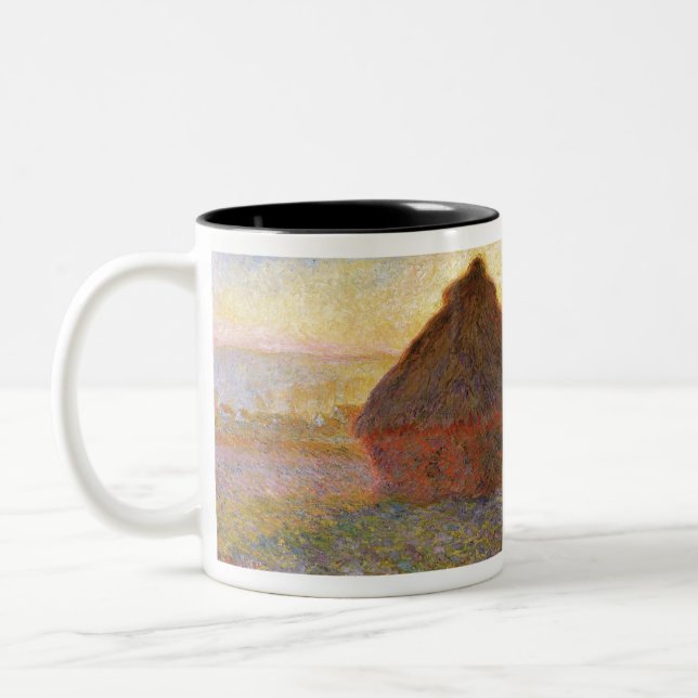 Claude Monet Impressionist Painting Graystaks I Zweifarbige Tasse (Links)