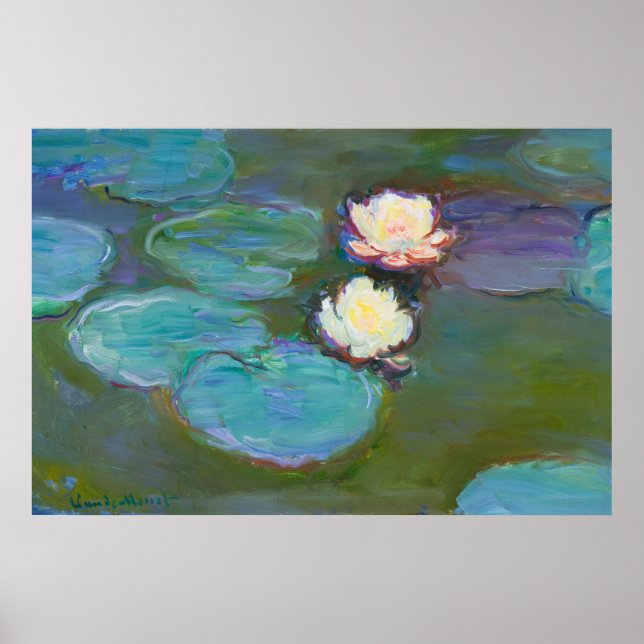 Claude Monet Impressionist Water Lilien Nympheas Poster (Vorne)