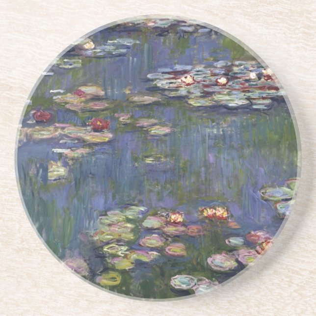 Claude Monet impressionistische Lilien des Wassers Getränkeuntersetzer (Vorne)