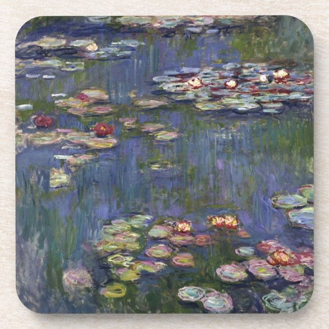 Claude Monet impressionistische Lilien des Wassers Getränkeuntersetzer (Vorderseite)