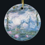 Claude Monet impressionistische Lilien des Wassers Keramik Ornament<br><div class="desc">Impressionistische Landschaftsmalerei von Claude Monet - Klassische Meisterwerke - Claude Monets beeindruckende Malserie - Claude Monet beeindruckende Lilien mit beeindruckendem Wasserbild</div>