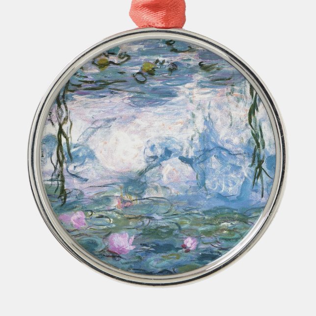 Claude Monet impressionistische Lilien des Wassers Ornament Aus Metall (Vorne)