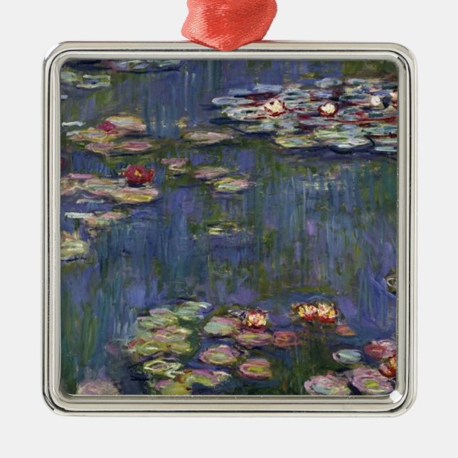 Claude Monet impressionistische Lilien des Wassers Ornament Aus Metall (Vorne)