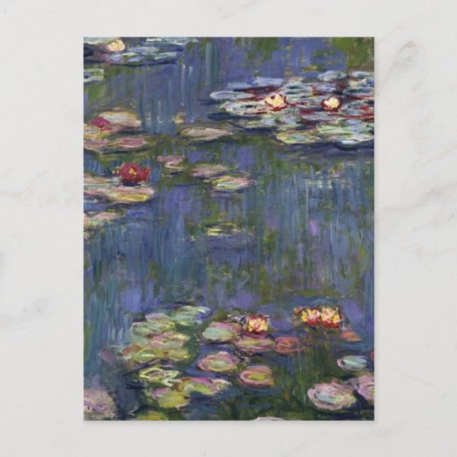Claude Monet impressionistische Lilien des Wassers Postkarte (Vorderseite)