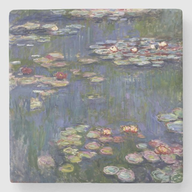 Claude Monet impressionistische Lilien des Wassers Steinuntersetzer (Vorderseite)