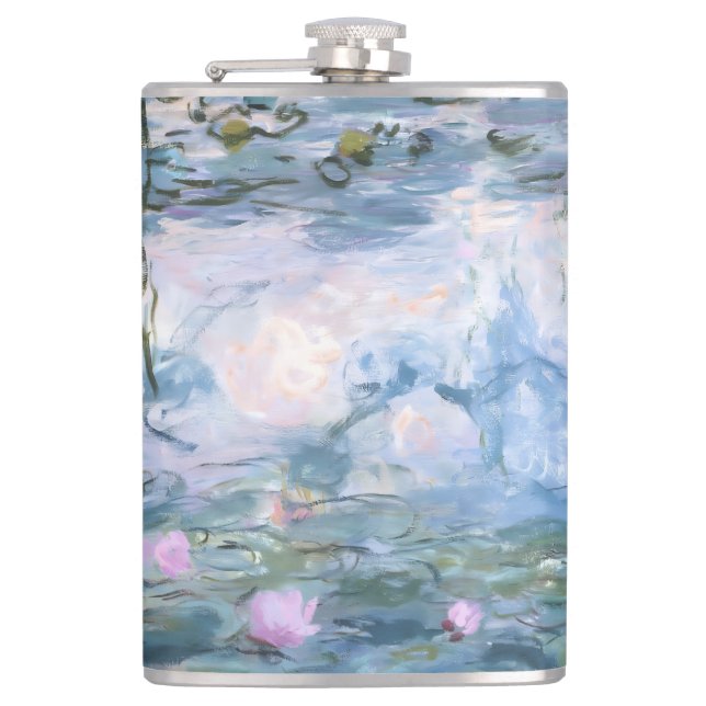 Claude Monet Impressionistische Wasserlilien-Maler Flachmann (Vorderseite)