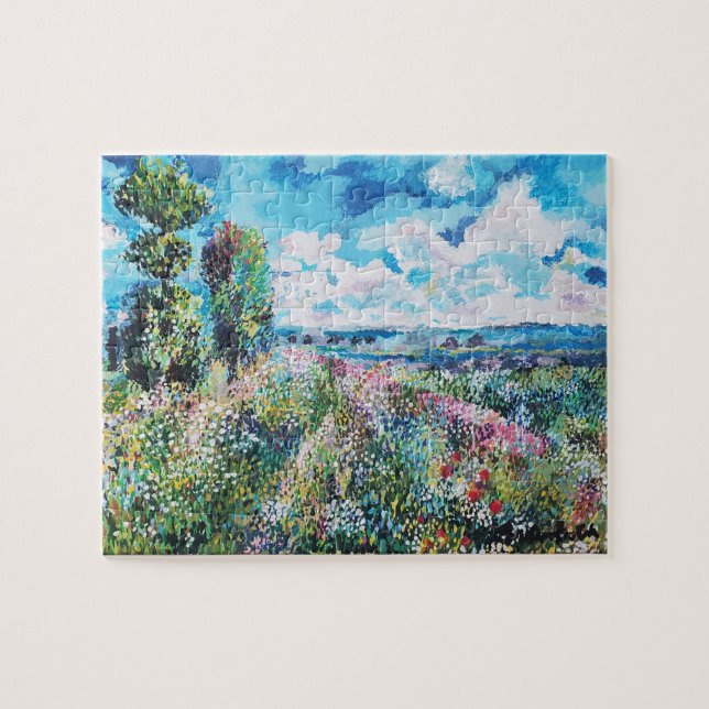 Claude Monet inspiriert Meadow bei Poplars Puzzle (Horizontal)
