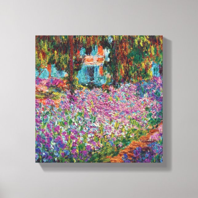 Claude Monet - Ire in Monets Garden Fine Art Leinwanddruck (Vorderseite)