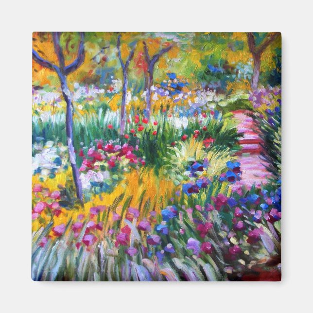 Claude Monet: Iris Garden von Giverny Magnet (Vorne)