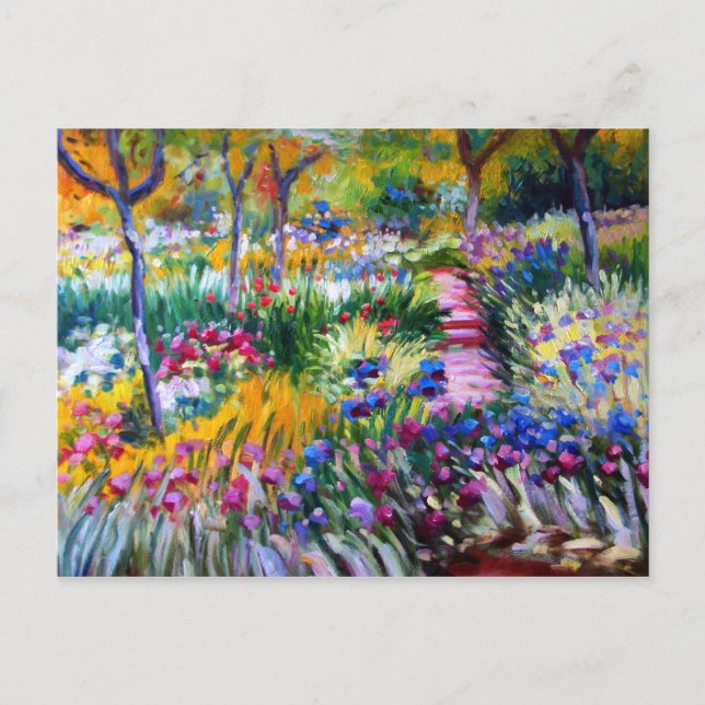 Claude Monet: Iris Garden von Giverny Postkarte (Vorderseite)