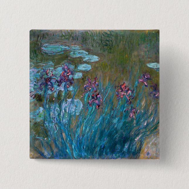 Claude Monet: Iris und Wasser-Lilien Button (Vorderseite)