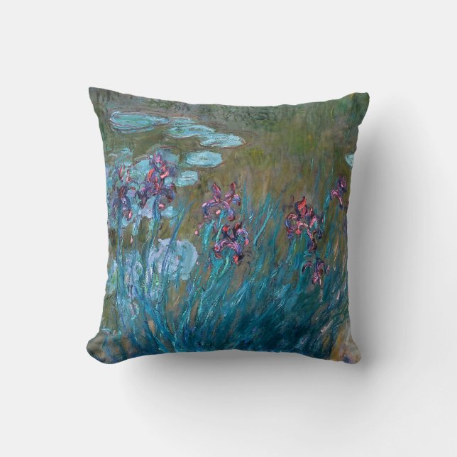 Claude Monet: Iris und Wasser-Lilien Kissen (Vorderseite)