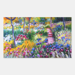 Claude Monet: Irisgarten von Giverny Rechteckiger Aufkleber