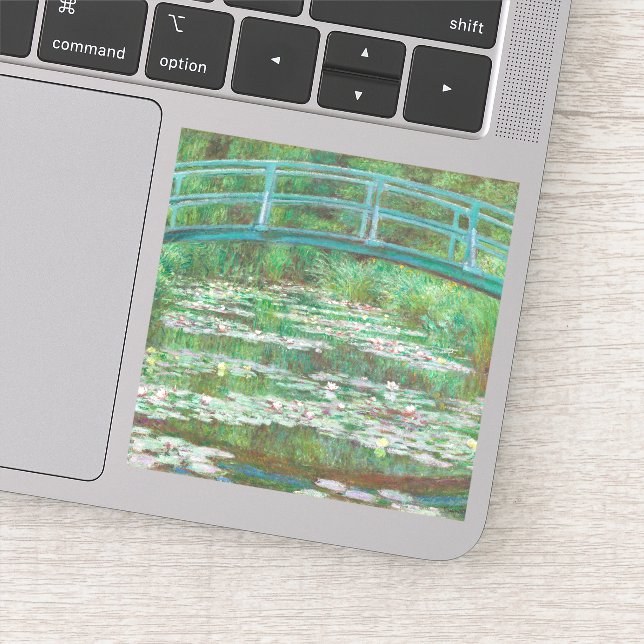 Claude Monet Japanese Footbridge. Impressionismus Aufkleber (Detail)