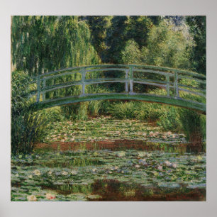 Claude Monet Japanese Footbridge & Water Lily Pool Poster