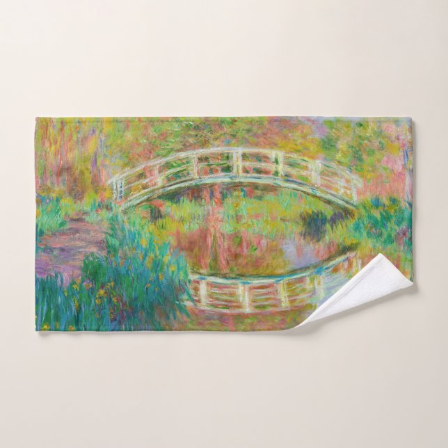 Claude Monet - Japanische Brücke, Giverny Badhandtuch Set (Handtuch)