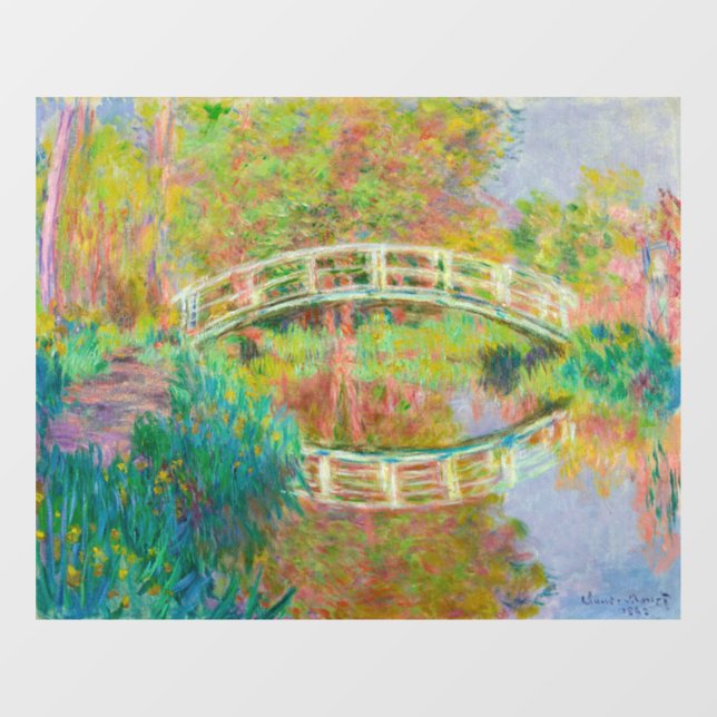 Claude Monet - Japanische Brücke, Giverny Fensteraufkleber (Blatt)