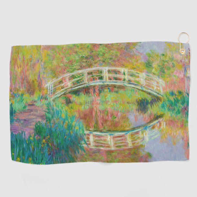 Claude Monet - Japanische Brücke, Giverny Golfhandtuch (Horizontal)