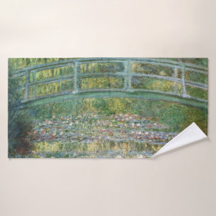 Claude Monet Japanische Brücke Seerosen Kunst Badehandtuch