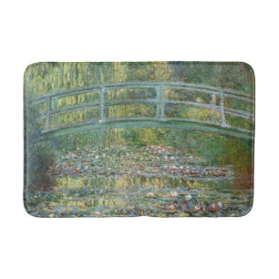 Claude Monet Japanische Brücke Seerosen Kunst Badematte