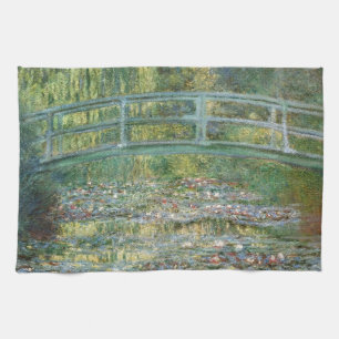 Claude Monet Japanische Brücke Seerosen Kunst Geschirrtuch