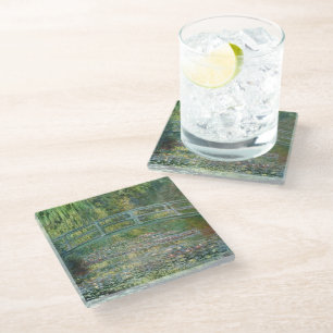 Claude Monet Japanische Brücke Seerosen Kunst Glasuntersetzer