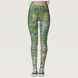 Claude Monet Japanische Brücke Seerosen Kunst Leggings