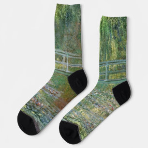 Claude Monet Japanische Brücke Seerosen Kunst Socken